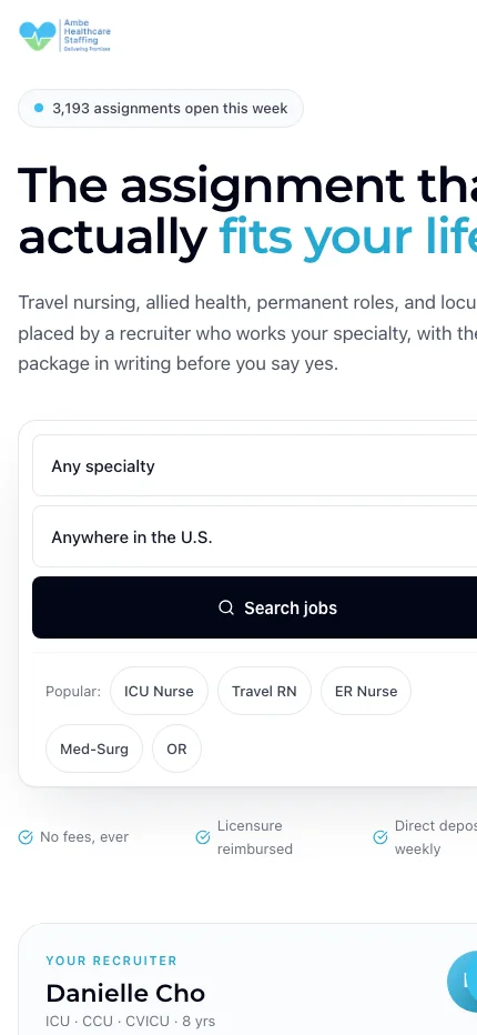 Ambe Healthcare Staffing screenshot