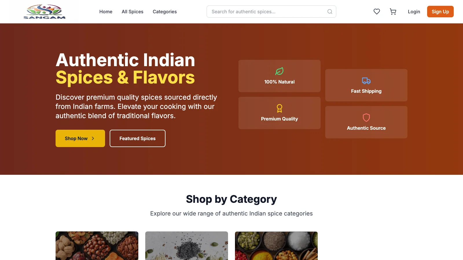 Sangam Spices — Direct-from-farm Indian spice storefront