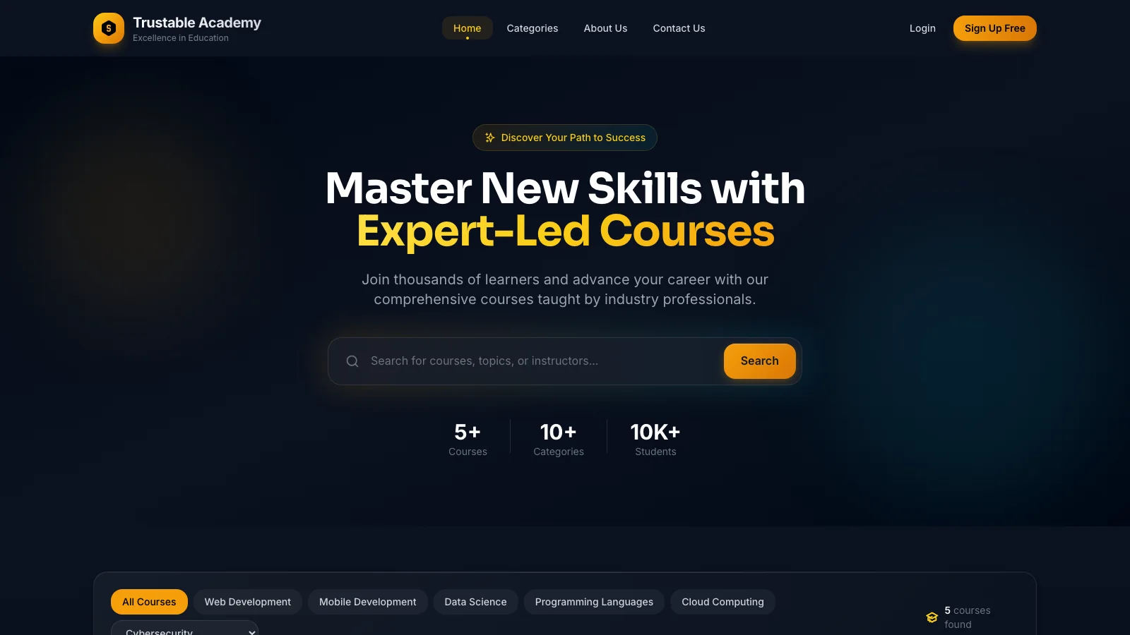 Trustable Academy — Expert-led online learning platform